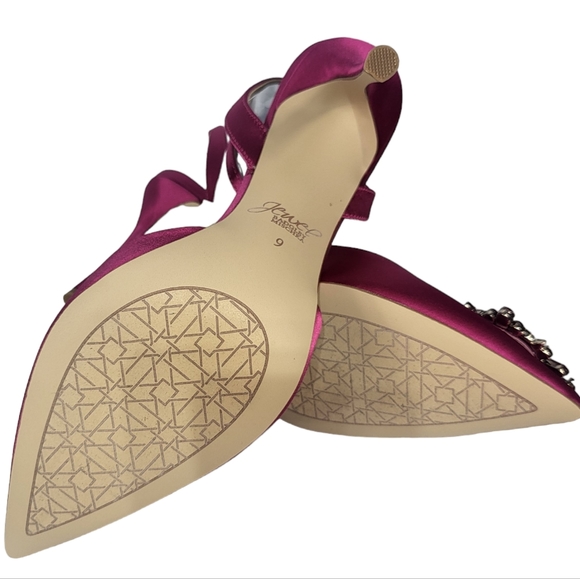 Jewel Badgley Mischka Gaby Evening Pumps Bright Pink 9 - Picture 4 of 4